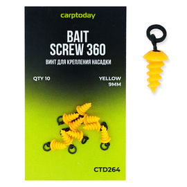 Винты пластиковые для крепления насадки с кольцом Carptoday Tackle Bait Screw 360 Plastic Yellow
