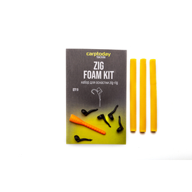 Набор для оснастки Зиг Риг Carptoday Tackle Zig Kit, желтая пенка и черный крепёж