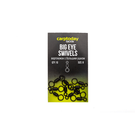 Вертлюжки с увеличенным ушком Carptoday Tackle Big Eye Swivels