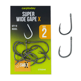 Крючки карповые Carptoday Super Wide Gape X Nickel, Размер крючка: №2