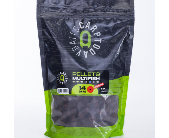 Пеллетс рыболовный Carptoday Baits MULTIFISH 1кг просверленный, Диаметр: 14 мм, изображение 2