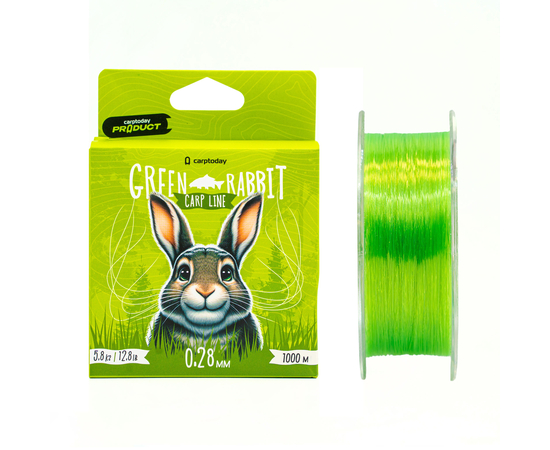 Леска Carptoday Green Rabbit 1000м, Диаметр: 0.28 мм