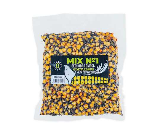 Зерновая смесь MIX №1 Carptoday Baits 1кг (Кукуруза, Конопля) с чили перчиком, изображение 2