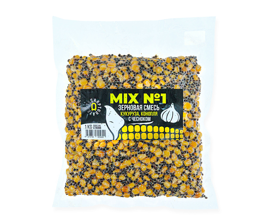 Зерновая смесь MIX №1 Carptoday Baits 1кг (Кукуруза, Конопля) с чесноком, изображение 2