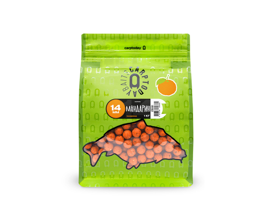 Бойлы Carptoday Baits Tangerine (Мандарин) 1кг, Диаметр: 14 мм