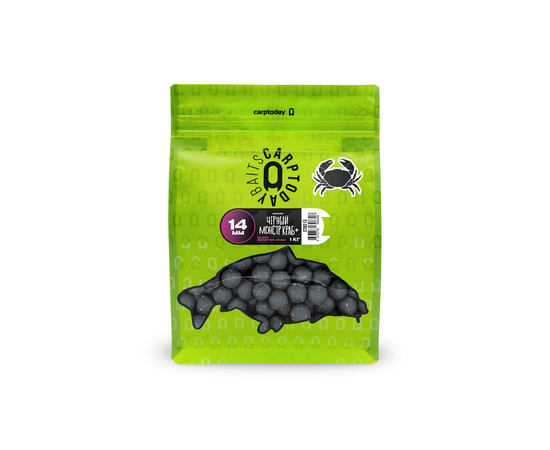 Бойлы Carptoday Baits Black Monster Crab+ (Черный Монстр Краб) 1кг, Диаметр: 14 мм