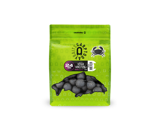 Бойлы Carptoday Baits Black Monster Crab+ (Черный Монстр Краб) 1кг, Диаметр: 24 мм