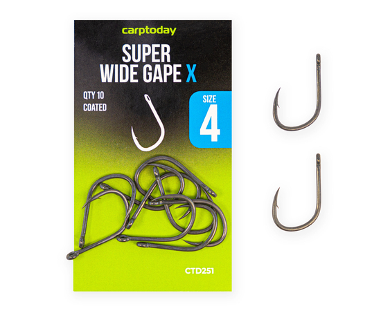 Крючки карповые Carptoday Super Wide Gape X, Размер крючка: №4