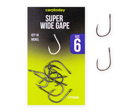 Крючки карповые Carptoday Super Wide Gape Nickel, Размер крючка: №2