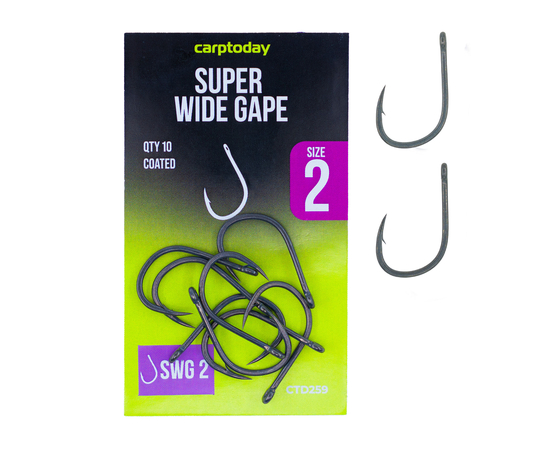 Крючки карповые Carptoday Super Wide Gape, Размер крючка: №2
