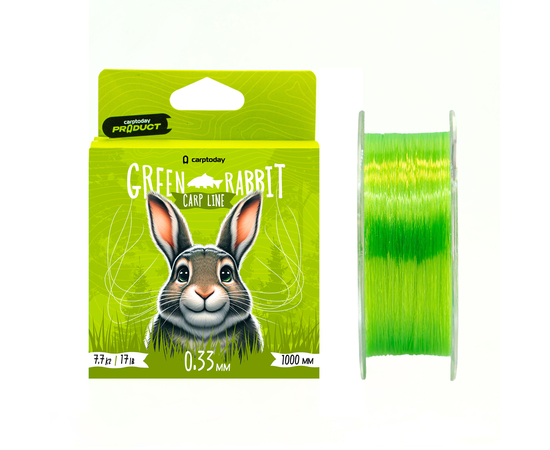 Леска Carptoday Green Rabbit 1000м, Диаметр: 0.33 мм