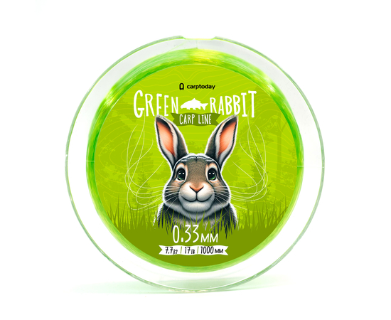 Леска Carptoday Green Rabbit 1000м, Диаметр: 0.33 мм, изображение 2