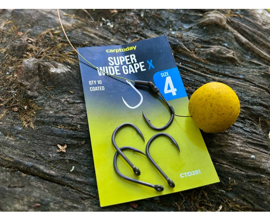 Крючки карповые Carptoday Super Wide Gape X, Размер крючка: №4, изображение 2