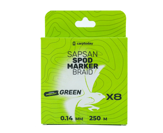 Плетёный шнур Сarptoday Sapsan Spod & Marker Braid Green 0.14мм 250м, изображение 4
