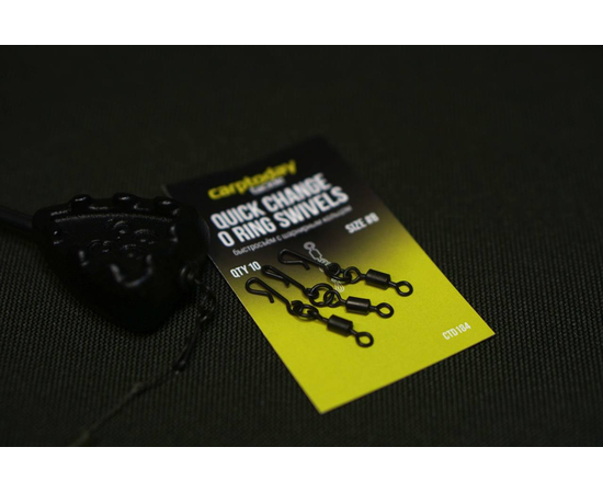 Быстросъёмы с вертлюжком и шарнирным кольцом Carptoday Tackle Quick Change O Ring Swivels, изображение 4