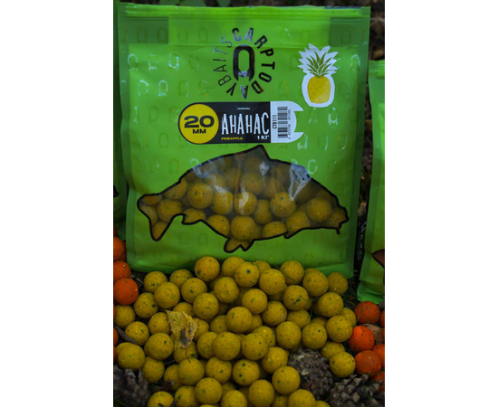 Бойлы Carptoday Baits Pineapple (Ананас) 1кг, Диаметр: 20 мм, изображение 3