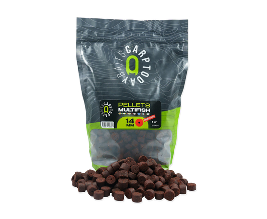 Пеллетс рыболовный Carptoday Baits MULTIFISH 1кг просверленный, Диаметр: 14 мм, изображение 2