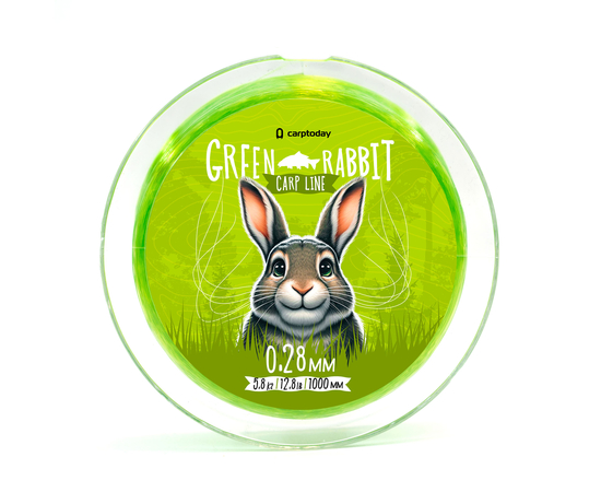 Леска Carptoday Green Rabbit 1000м, Диаметр: 0.28 мм, изображение 2