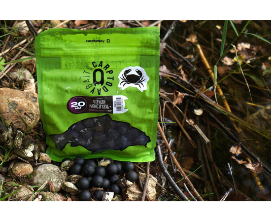 Бойлы Carptoday Baits Black Monster Crab+ (Черный Монстр Краб) 1кг, Диаметр: 20 мм, изображение 2