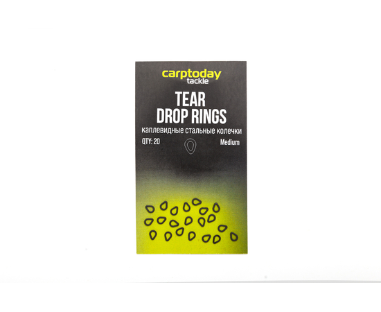 Стальные колечки каплевидные Carptoday Tackle Tear Drop Rings, Размер: Средний