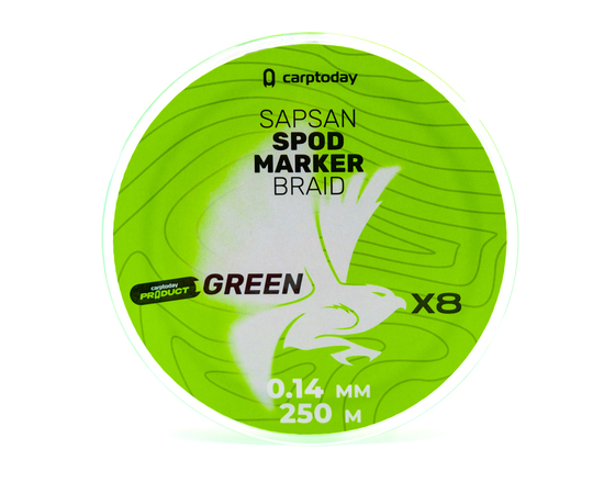 Плетёный шнур Сarptoday Sapsan Spod & Marker Braid Green 0.14мм 250м, изображение 6 Плетёный шнур Сarptoday Sapsan Spod & Marker Braid Green 0.14мм 250м, изображение 6