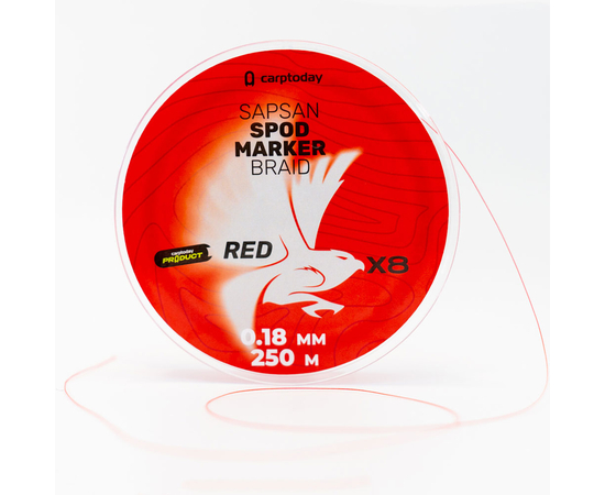 Плетёный шнур Сarptoday Sapsan Spod & Marker Braid Red 0.18мм 300м, изображение 3 Плетёный шнур Сarptoday Sapsan Spod & Marker Braid Red 0.18мм 300м, изображение 3