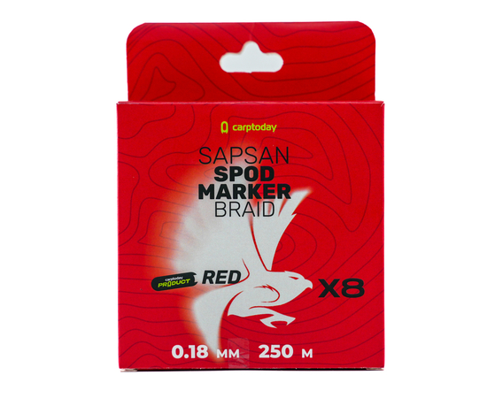 Плетёный шнур Сarptoday Sapsan Spod & Marker Braid Red 0.18мм 300м, изображение 5 Плетёный шнур Сarptoday Sapsan Spod & Marker Braid Red 0.18мм 300м, изображение 5